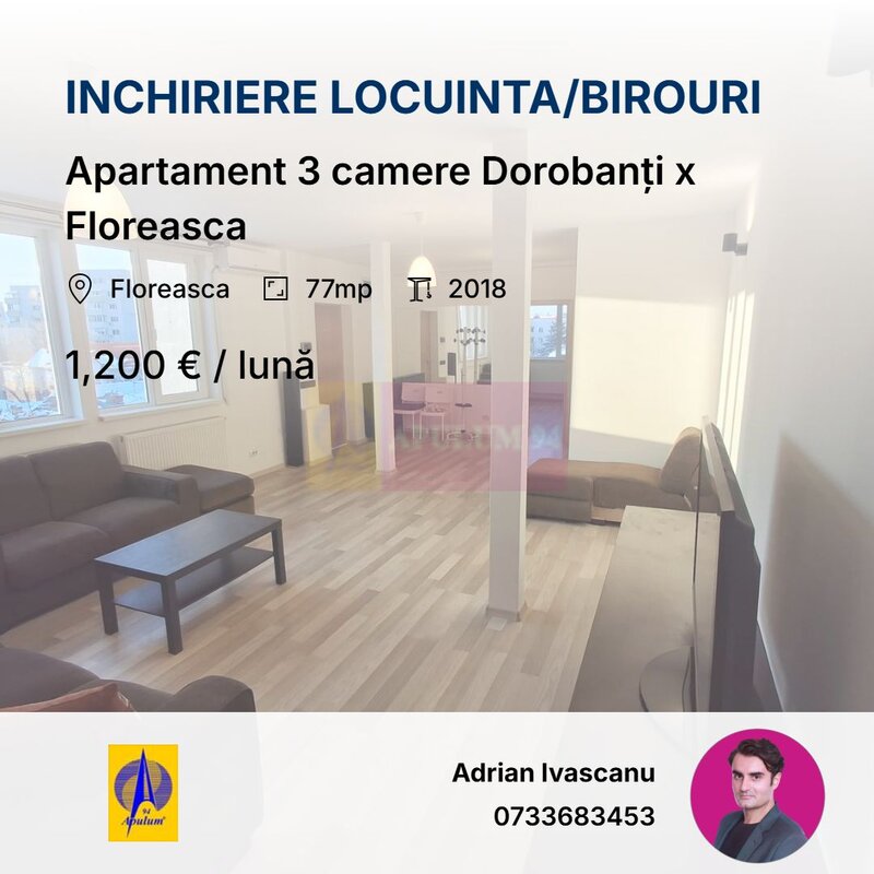 Apartament 3 camere Dorobanti x Floreasca